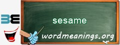 WordMeaning blackboard for sesame